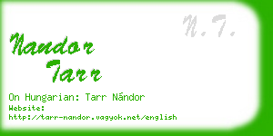 nandor tarr business card